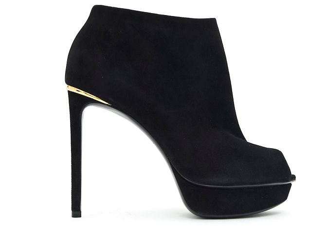 Louis Vuitton BLACK SUEDE GOLD FR37 Noir
