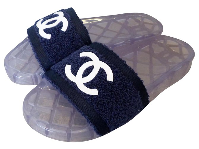 Chanel sandali Blu  ref.201483
