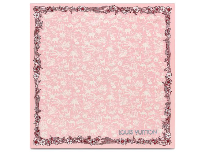 Louis Vuitton LV silk scarf new Pink  ref.201484