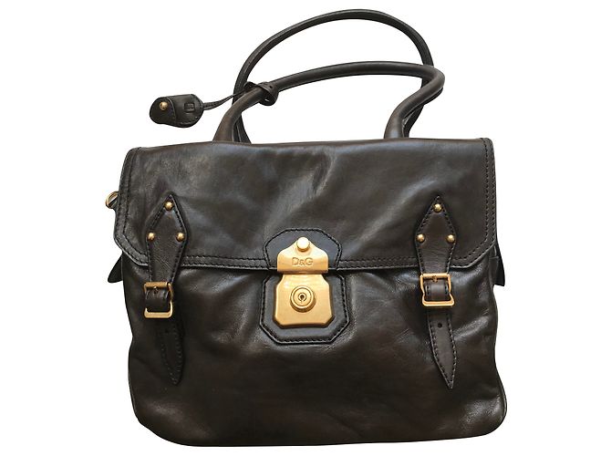 D&G Allyson Ledertasche Bowling Bag Braun