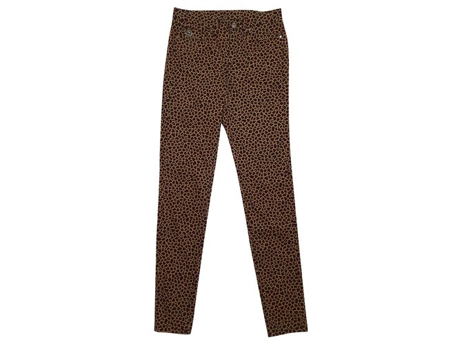 Lacoste Live Pants, leggings Leopard print Cotton Elastane  ref.201639
