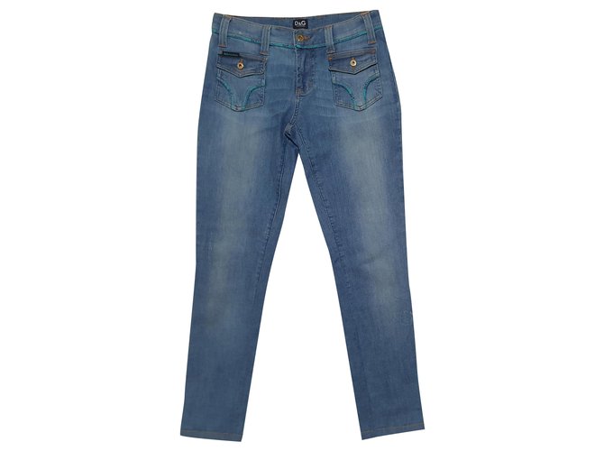 D&G Jeans Blu Cotone Elastan  ref.201642