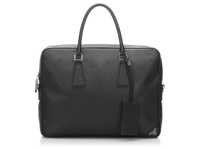 Prada Black Saffiano Business Bag Leather Pony-style calfskin  ref.201696