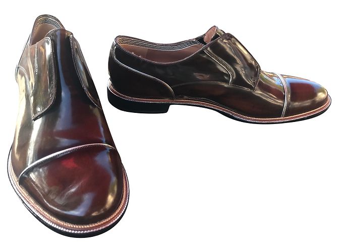 Fratelli Rosseti Derbys aus braunem Lackleder