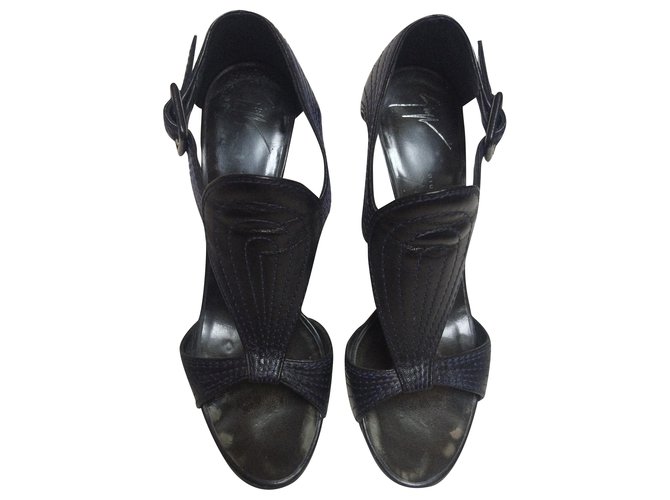 Giuseppe Zanotti leather heeled sandals Black  ref.201738