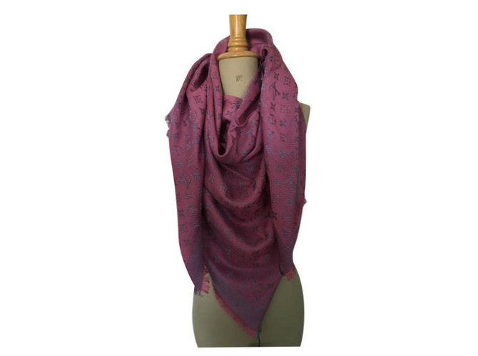 Louis Vuitton Monogram shawl Fuschia Silk  ref.201843