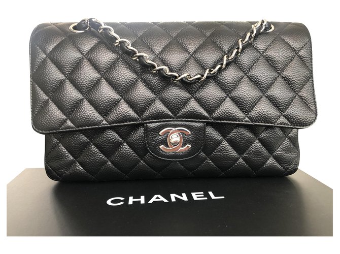 Classique Chanel Timeless Cuir Noir  ref.201869