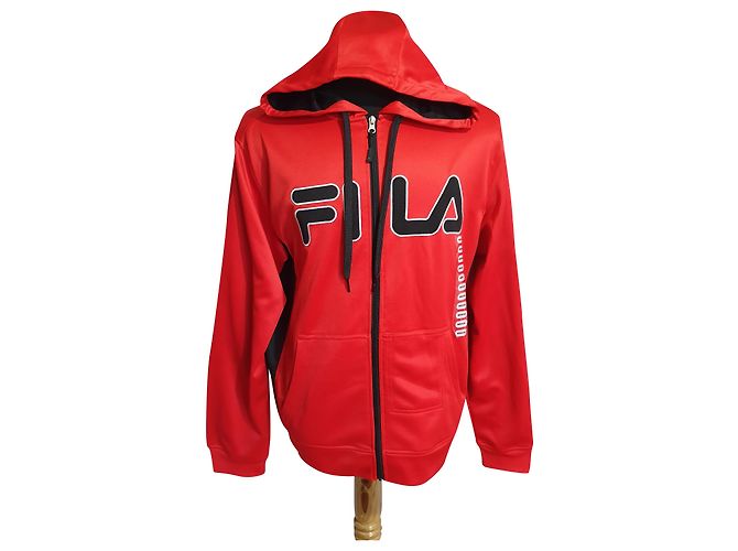 Autre Marque Queue Trackjacket Black Red Polyester Size M