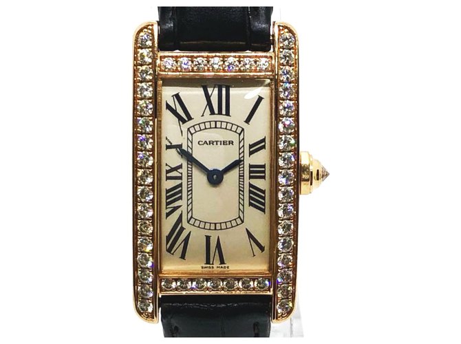 Cartier Tank Americaine Women's Watch Mini Quartz Rose Gold