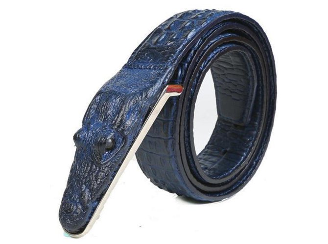 inconnue Belts Navy blue Exotic leather  ref.202165