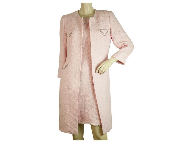 Autre Marque LALTRAMODA Set completo abito giacca giacca in cotone color argento rosa sottili tono sz 44 Viscosa  ref.202342