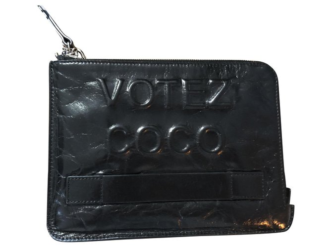 Chanel Collector's Bag Vote Coco Schwarz Leder  ref.201962