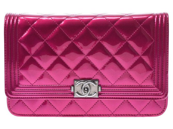 Chanel Boy Pink Patent leather  ref.201974