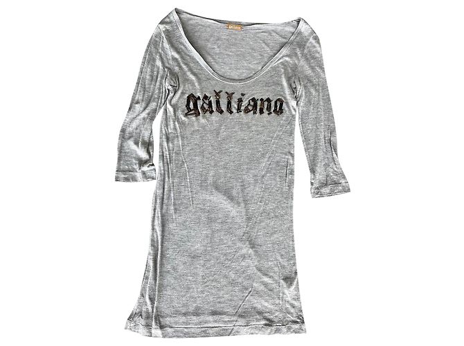Túnica Galliano de viscose cinza