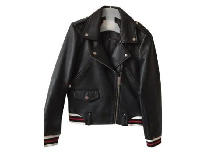 Claudie Pierlot Biker jackets Black Leather Lambskin  ref.202050
