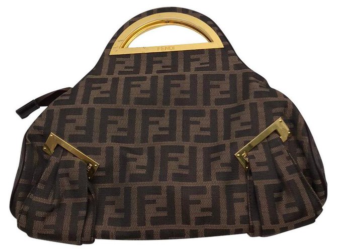Brown Coated Canvas Fendi Shopper Cloth ref.926171 - Joli Closet