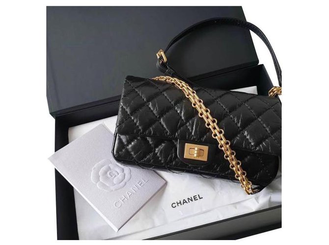 Chanel 2.55 Cuir Noir  ref.202155