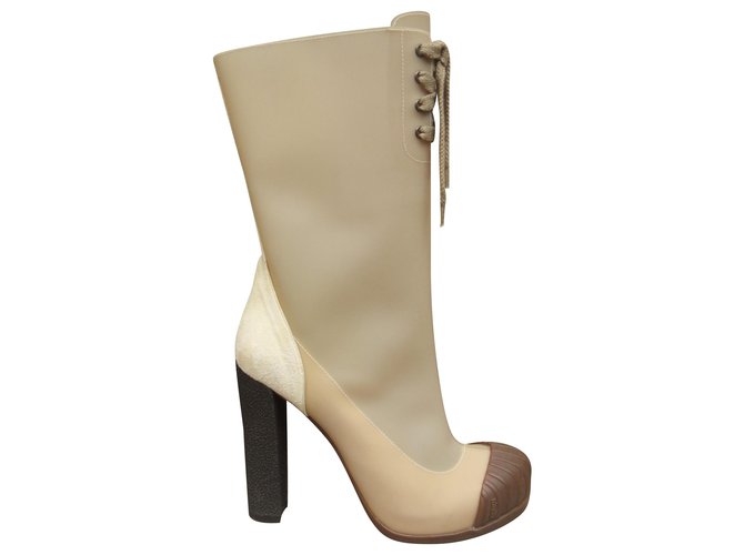 Fendi an / w collection boots 2011 new condition p 37 Beige Plastic  ref.202173