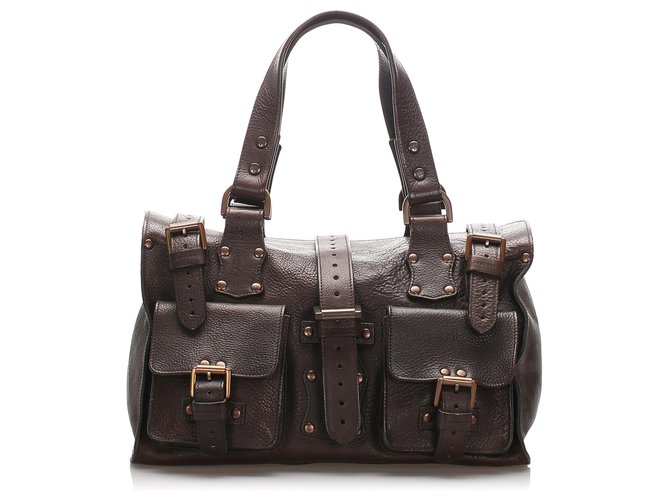 Mulberry Brown Roxanne Leather Handbag Dark brown Pony-style calfskin  ref.202236