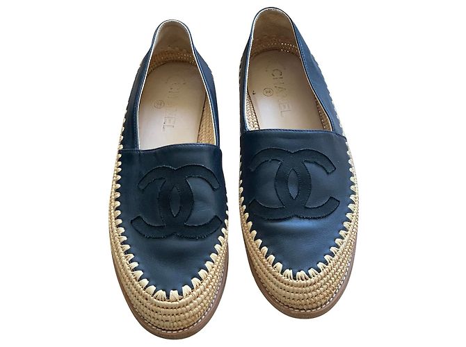 Cambon Chanel Mokassins Espadrilles Marineblau