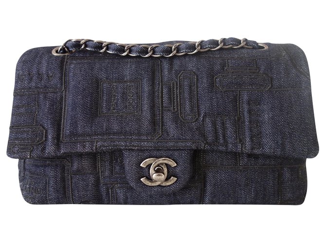 Timeless/classique crossbody bag Chanel Blue in Denim - Jeans