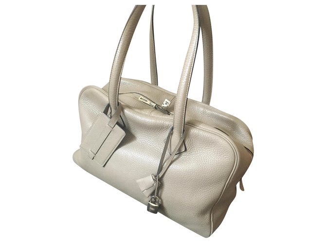 Hermès Victoria bag Grey Leather  ref.202354