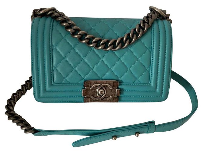 Boy Chanel Turquoise Leather  ref.202409