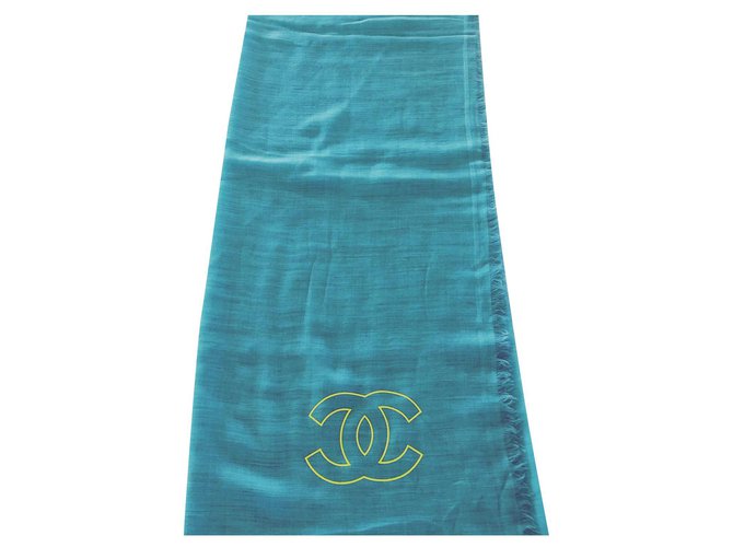 CHANEL tiffany color stole Silk Cashmere  ref.202410