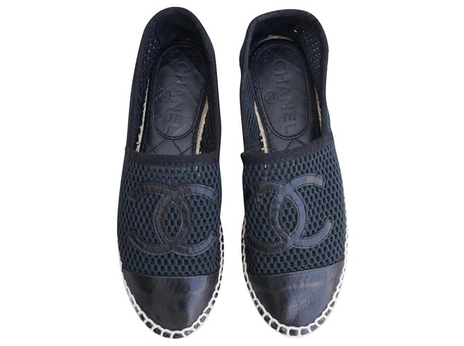 Chanel Espadrilles Black Leather Synthetic ref.202412 - Joli Closet