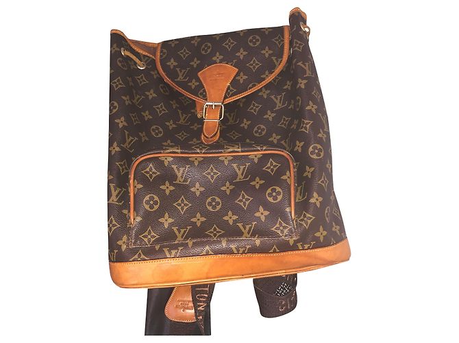 Louis Vuitton Montsouris Backpack Brown Leather