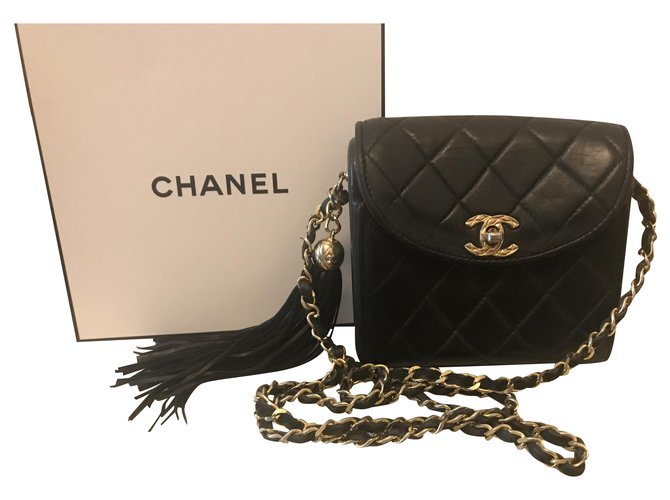 Classique Chanel Timeless carré Cuir Noir  ref.202432