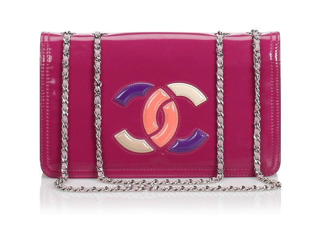 Chanel Pink Patent Lipstick Flap Bag Multiple colors Leather Patent leather  ref.202452