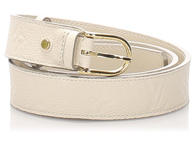 Cintura con monogramma marrone Louis Vuitton Empreinte Beige Pelle Vitello simile a un vitello  ref.202494