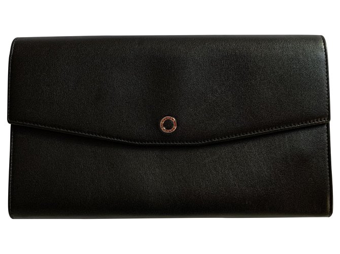 Bulgari Reisetasche aus schwarzem Leder  ref.202531