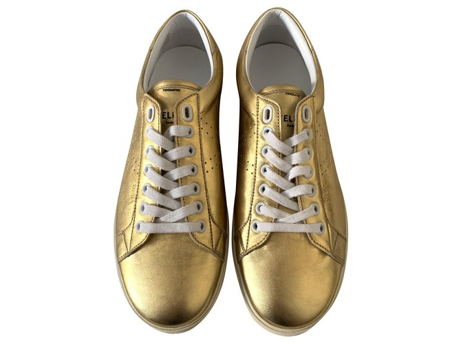 Céline Golden leather Triomphe sneakers  ref.202548
