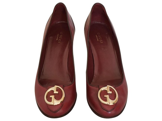 Gucci Talons Cuir Rouge  ref.202559