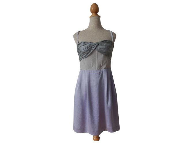 Carven new purple and gray dress Lavender Polyester  ref.202567