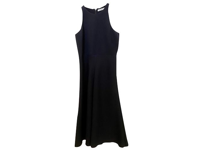 Vestido Dior Azul Marinho de Seda e Lã