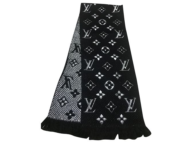Sciarpa Louis Vuitton Logomania Shine nera Nero