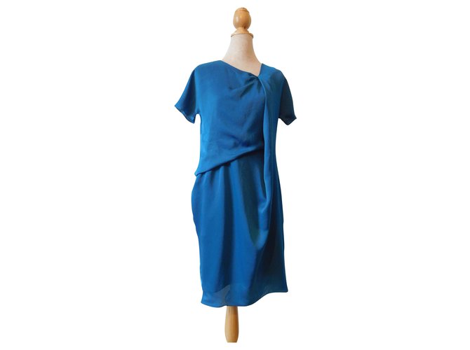 robe turquoise neuve Carven 40 Polyester  ref.202598