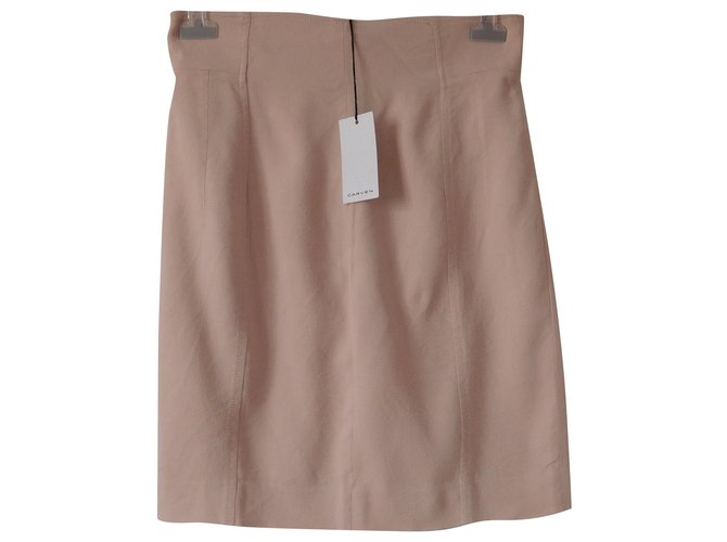 Carven pale pink skirt - 40 Linen  ref.202603