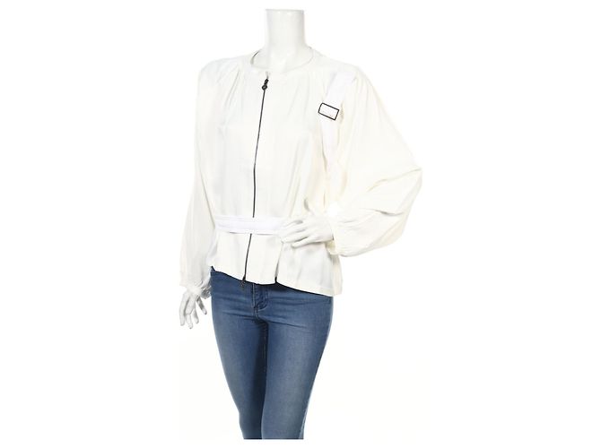 Les Benjamins White Polyester Jacket