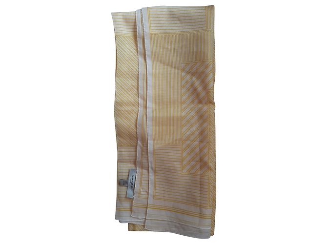 Sciarpa Lancel in cotone bianco e giallo 