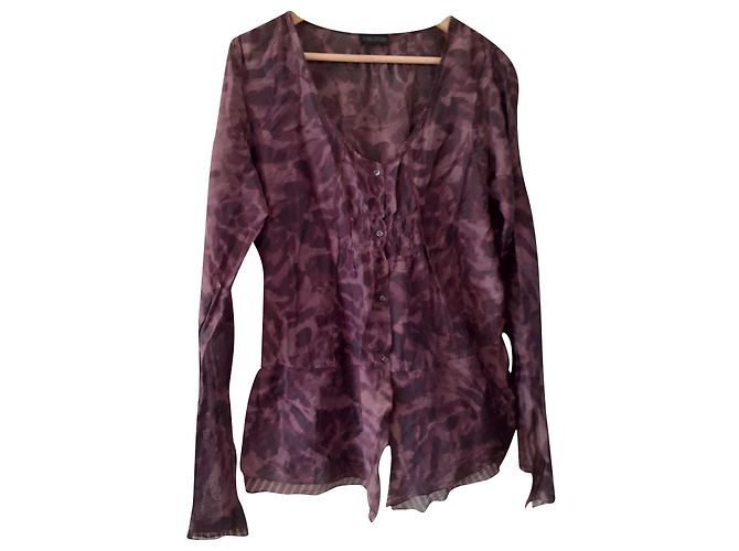 Túnica Ikks con Estampado Leopardo de Seda y Algodón Estampado de leopardo