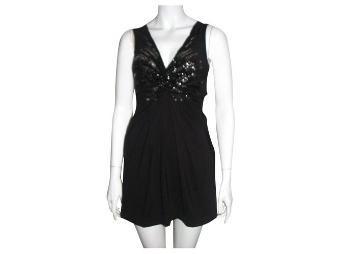 Pinko sequinned black dress Elastane  ref.202902