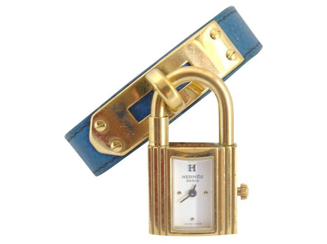 Hermès Kelly Blue Golden Leather Gold-plated  ref.202927
