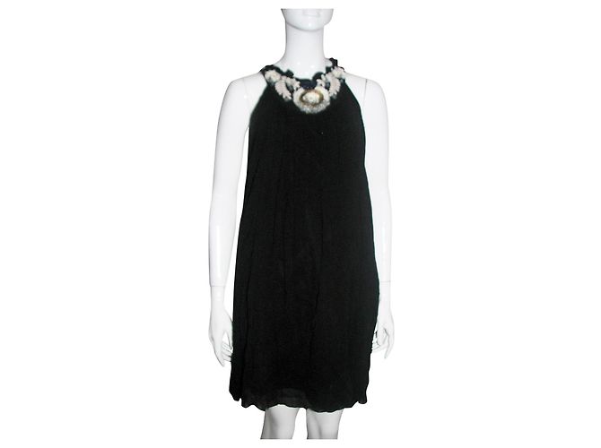 Alice by Temperley Vestido de chiffon enfeitado Preto