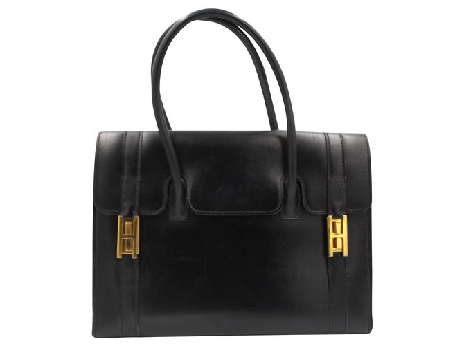 Borsa Hermès Drag Black Box in pelle Nero  ref.202935
