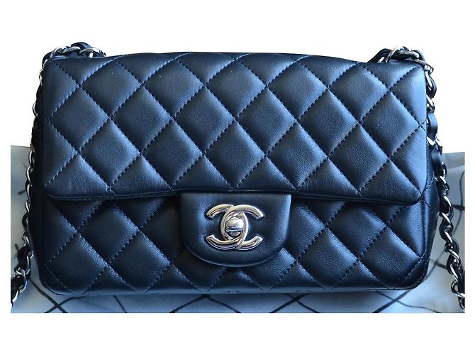 Mini bolso Chanel Timeless Classic Negro Plata