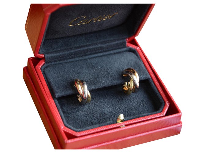 Love Cartier Trinity Ohrringe aus Weißgold, Gelbgold und Roségold Golden Gelbes Gold  ref.202967